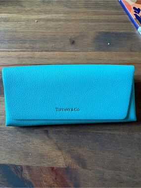 Tiffany & Co. Turquoise Pebbled Leather Eyewear Case